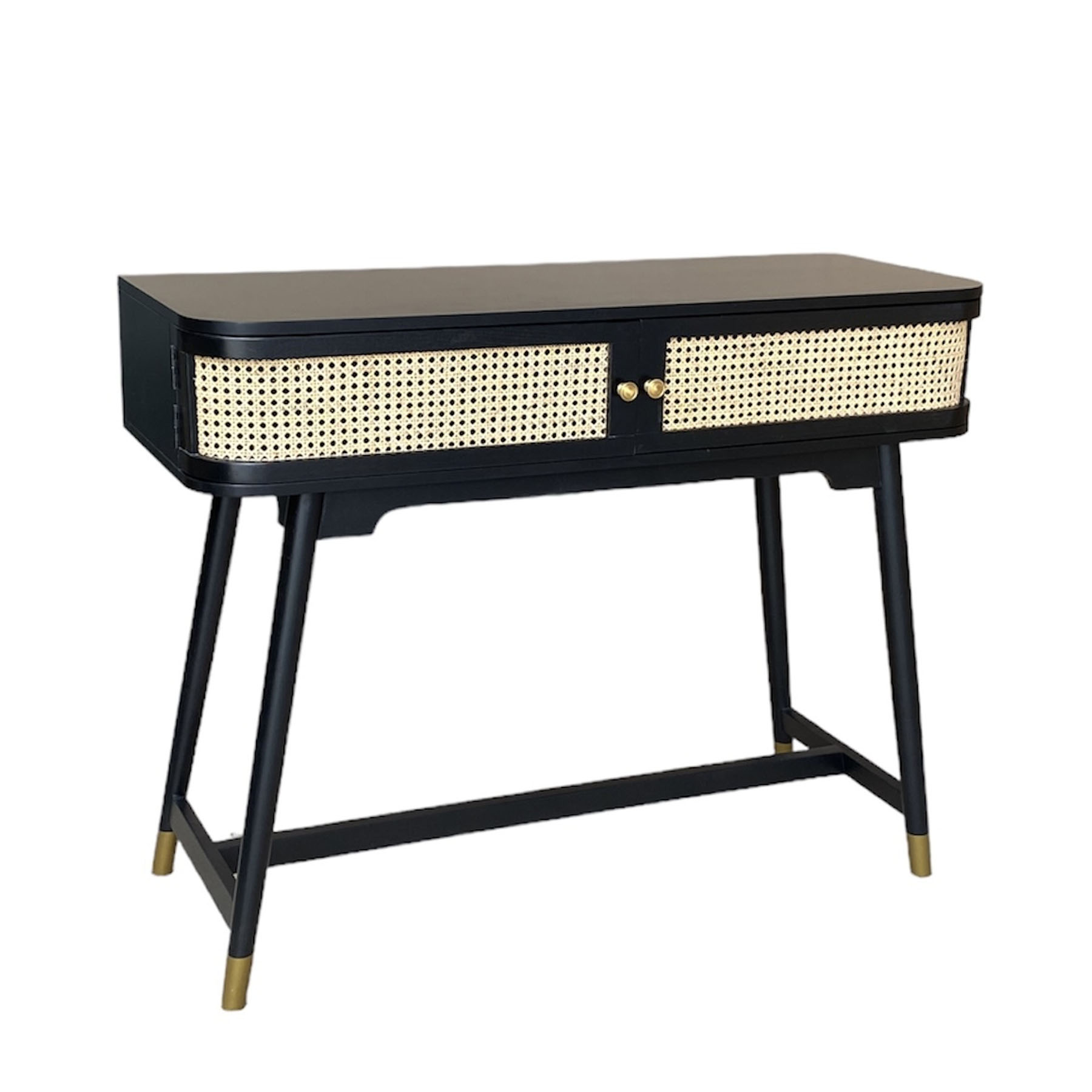 Black deals rattan console