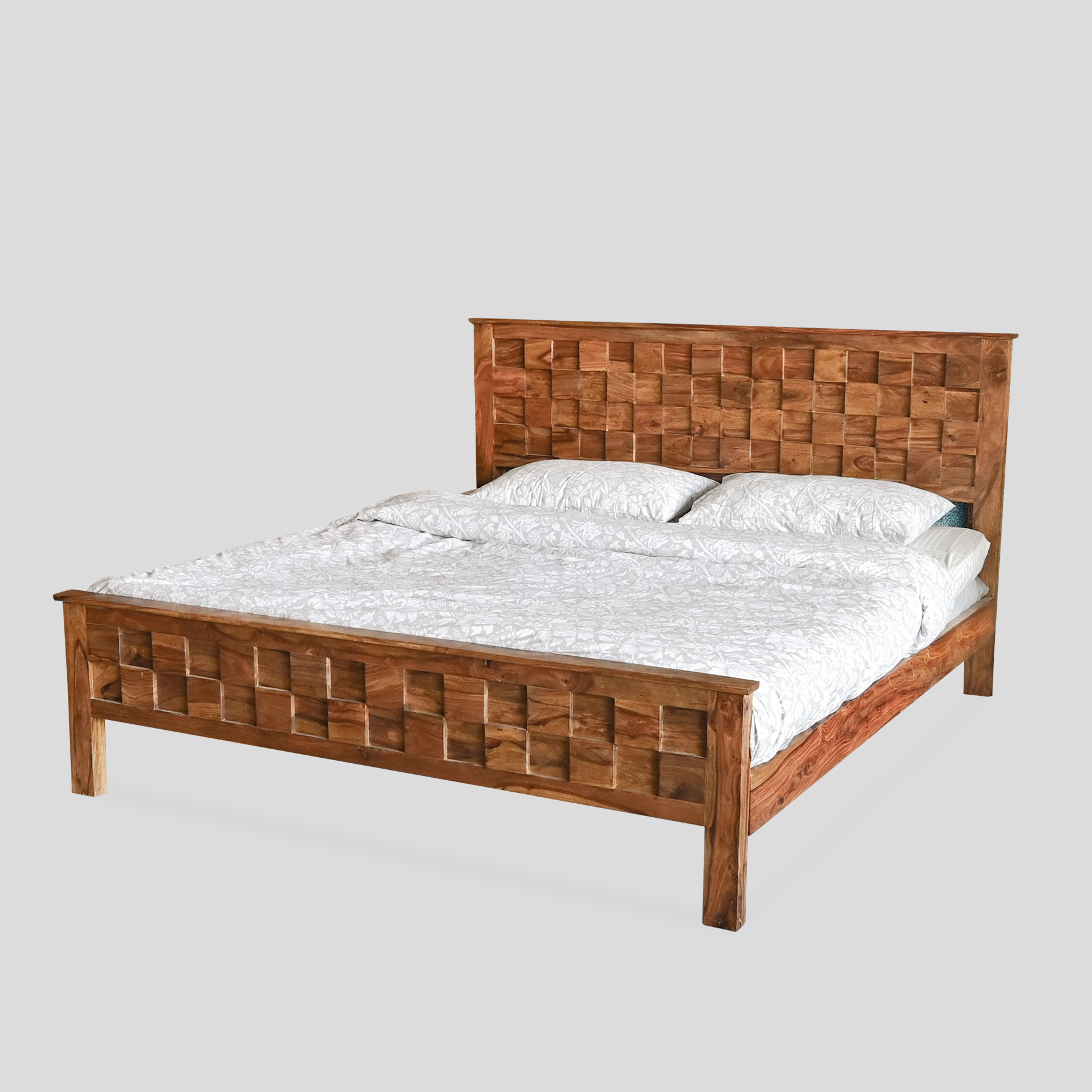 Wood king shop size bed